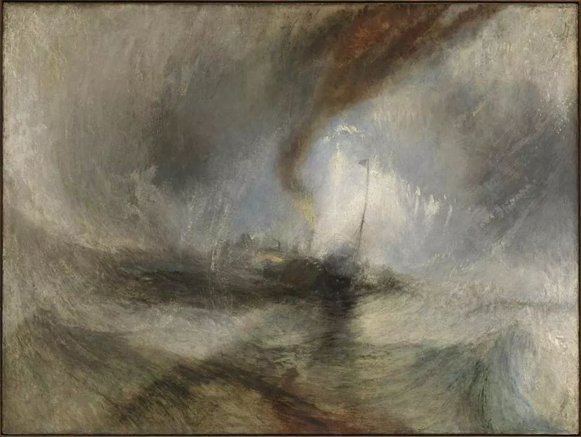 Snow Storm – SteamBoat off a Harbour’s Mouth 1842 –  Joseph Mallord William Turner (1775-1851)
