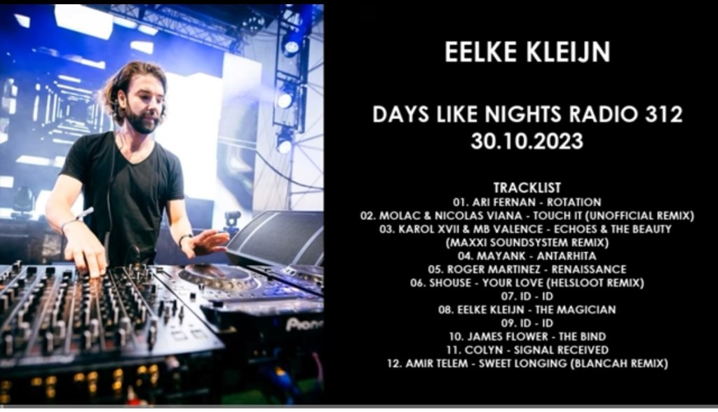 EELKE KLEIJN (Netherlands) @ DAYS like NIGHTS Radio 312&nbsp;30.10.2023