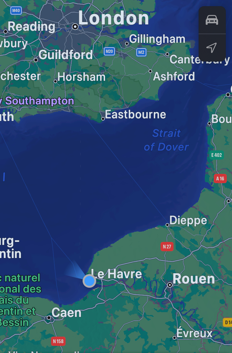 Ship Position at Sunrise- Queen&nbsp;Victoria
