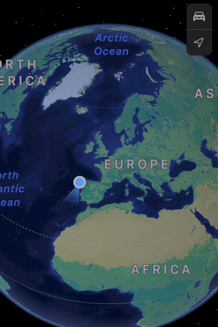 Ship Position at Sunrise –  Coast of Portugal – Queen&nbsp;Victoria