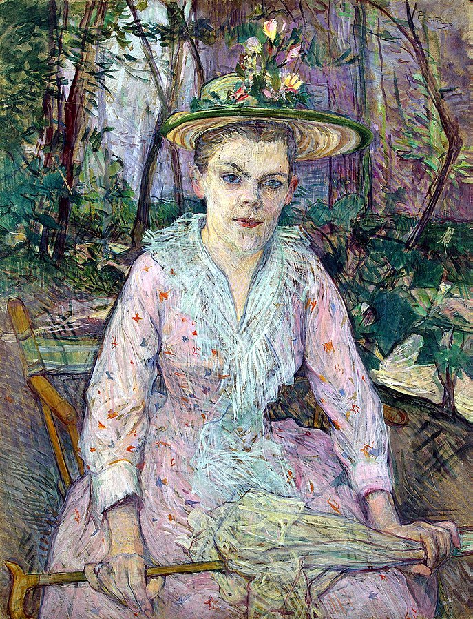 Woman with an Umbrella, 1889 (Berthe the Deaf in the Garden of Monsieur Forest) – Henri de Toulouse-Lautrec (1864-1901)