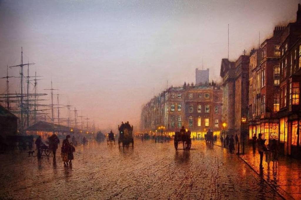 Liverpool from Wapping, 1885 –  John Atkinson Grimshaw&nbsp;(1836-1893)