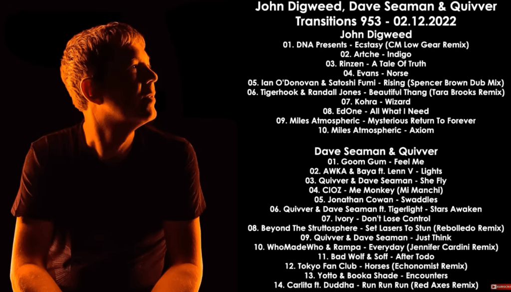 John Digweed (UK), Dave Seaman (UK) & Quivver (UK) @ Transitions 953&nbsp;02.12.2022