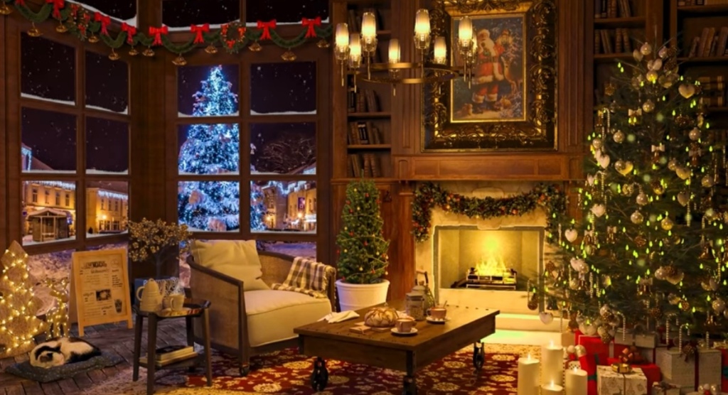 Instrumental Christmas Jazz Music with Cracking Fireplace 3 Cozy Christmas…