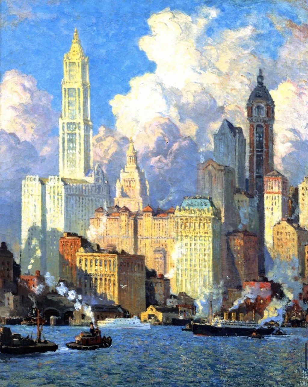 Hudson River Waterfront, N.Y.C – Colin Campbell Cooper,&nbsp;(1856-1937)