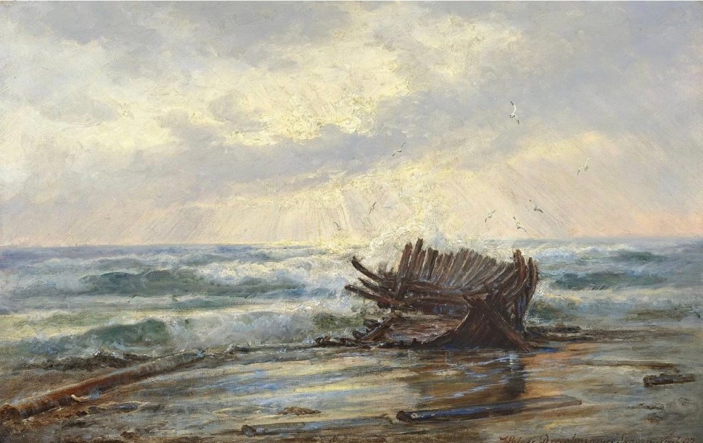 Shipwreck on the shore, 1902 – Holger Drachmann,&nbsp;(1846-1908)