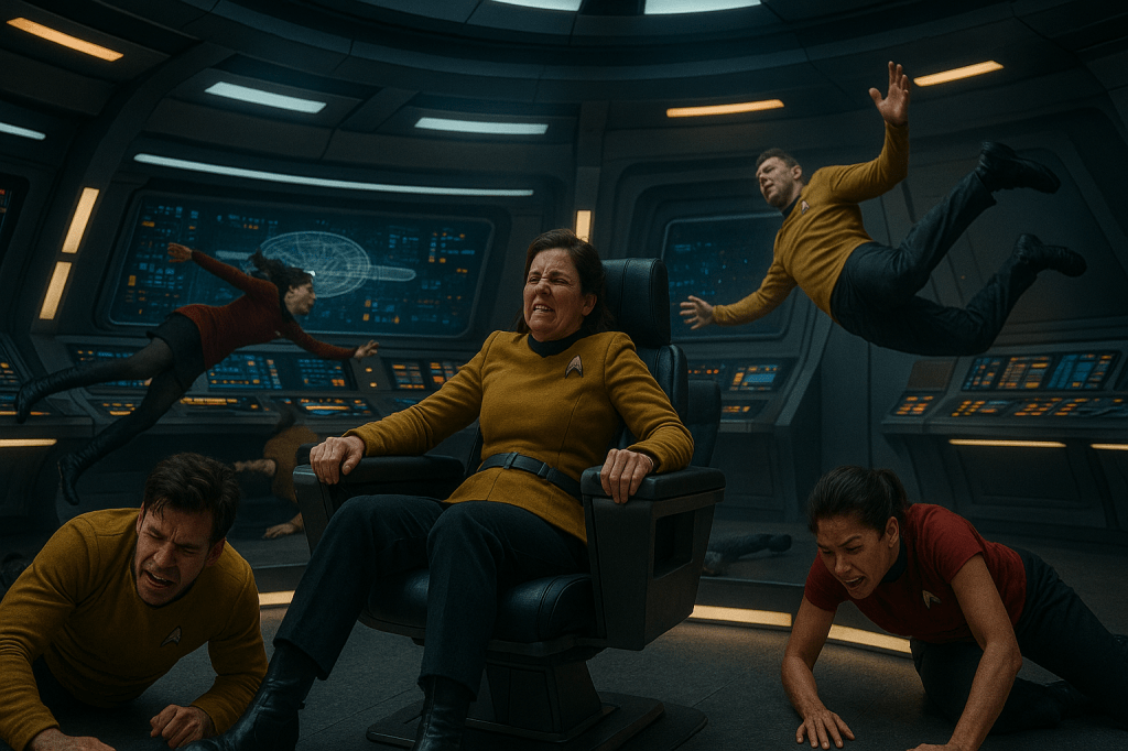 Crew members slammed against&nbsp;consoles