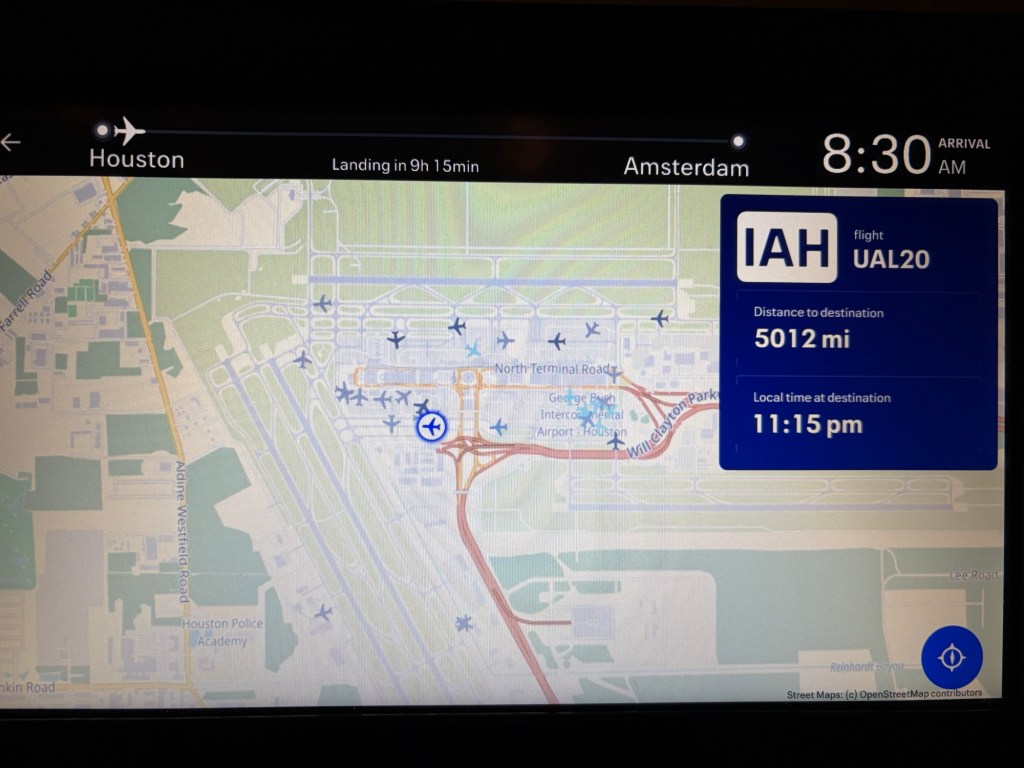 IAH – AMS. Flying time&nbsp;9:45